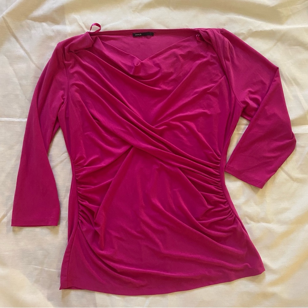 Chaus magenta/pink 3/4 sleeve blouse